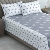 Grey And White Floral Cotton 400 Tcflat Single Bed Size Bedsheet With 2 Pillow Covers