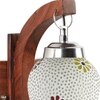 Devansh Solid Wood Electric Wall Light in Brown Colour with Multi Shade Count of 1 Light