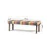 Asteria Solid Wood 2 Seater Bench In Stripe Multi Colour Jackard Fabric