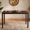 Holven 4 Seater Rectangular Dining Table Brown Maple & Black