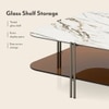 Paloma Square Marble Coffee Table in Pluto Spanish Ceramic Finish