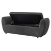 Redol Boucle 2 Seater Ottoman Bench with Storage  in Dark Grey Color