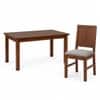 Globally Indian Mahira Solid Sheesham Wood 6 Seater Dining Table Set 6 Chairs Grey