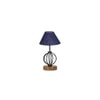 Alexis Blue Jute Table lamp with Wood & Iron Base
