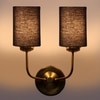 Devansh Metal Electric Wall Light in Gold Colour with Black Shade Count of 2 Lights