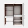 Crest Study Table Cum Wardrobe Walnut and Frosty White