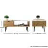 Hexa Engineered Wood Coffee Table With 1 Drawer In Giant Wood And Frosty White