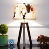 Griffith hand crafted Solid wood walnut finish Tripod Table Lamp With Multi Color Linen Shade