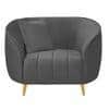 Nero Velvet 1 Seater Sofa in Dark Grey Colour