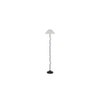 Maurice White Natural Fiber Floor Lamp with Black Iron Base