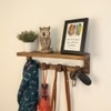 Florian Wooden Wall Shelf Organiser With Key Holders
