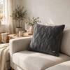 Rio Blue Grey Cotton Knitted Decorative Cushion Cover 16 x 16 Inches