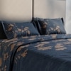 Stoa Paris Super King Size 100% Cotton Bedsheet with 2 Pillow Covers  Size Navy Blue Beige