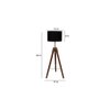 Poppy Black Cotton Floor Lamp with Metal