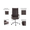 Ettorez Delight Hb Brown Leatherette Office Chair In Brown Colour