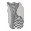 Handmade Wool Silk Shaped Rug Modern Wave Grey 9 x 12 Feet Carpet