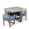 Kingston Sheesham Wood 4 seater Dining Table Set in Antique Grey Finish