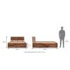 Boston Solid Wood King Size Box Storage Bed In Teak Finish