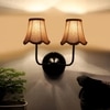 Devansh Dual Black Wallmounted Lamp With Beige Jute Shade