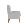 Leston Boucle Fabric Lounge Chair in White Colour