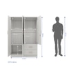 Ren 4 Door Engineered Wood Wardrobe in Silver Oak Finish
