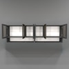 Aluminium Black Profile 6 Tinted Glass Handless Shutter  In Slate Grey Finish