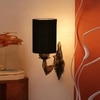 Devansh Metal Electric Wall Light in Antique Gold Colour with Black Shade Count of 1 Light
