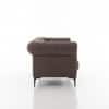 Bellmore 3 Seater Tufted Woven Chesterfield Sofa Brown