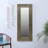 Gover Mango Wood Inlay Brass Tall Wall Mirror