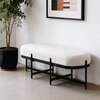 The Cozy Curator Metal Bench in White Finish