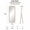 The Artment Unbreakable Beige Square Puff Floor Mirror (160 x 60) cm