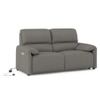 Leeroy Leather Two Seater Motorized Recliner in Falcon Grey