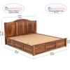 Sniu Solid Wood King  Size Bed Without Storage (Teak Finish)