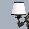Devansh Metal Electric Wall Light in Antique Gold Colour with White & Black Shade Count of 1 Light