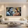 The Castle Decor Shiv Parvati Wall Painting Wooden Framed 27x48 Inch (Style 2)