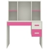 Tiara Kids Study Desk with 3 Drawers and Built In Bookshelf in Barbie Pink Colour