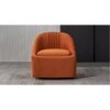 Chrishun Velvet Accent Chair in Orange Colour