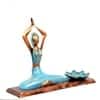 Desert Art Metal Handpainted Blue Yoga Lady Showpiece