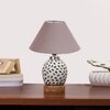 Devansh Conical Grey Cotton Shade Lamp With Wood & Mosaic Glass Base For Decoration/Office/Home/Gifting/Study For Decoration/Office/Home/Gifting/Study -(10X10X14.5) Inches -A