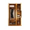 Hexa Red Wooden 4 Door Wardrobe with Hanging Space in Giant Wood Colour
