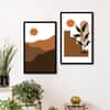 The Castle Decor Boho Abstract Botanical Wall Art Set of 2 Design 9 11x17 Inch