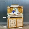 D'Dass Dark Polish Mdf and Sheesham  Wall Hanging Wooden Temple For Pooja