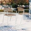 Costa Outdoor Table Set with 1 Table and 2 Chairs in Ivory White