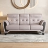 Radiance 3 Seater Leather Sole in Light Grey Colour