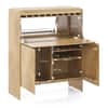 Cabo Solid Wood 2 Door Bar Cabinet In White Oak Finish