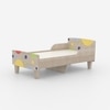 Minimalist Kids Toddler Bed in Oak and Multicolor