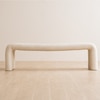 Kaba Upholstered Bench in Off White Colour