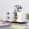 Hexa Red Multipurpose Storage Cabinet With 4 Drawer 3 Door in Frosty White Colour