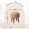 Botanic Fabric Wooden Ottoman in Yellow Color Set of 2