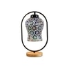 Devansh Multicolor Glass Wooden & Iron  Table Lamp -17 Inch Height  -Apj